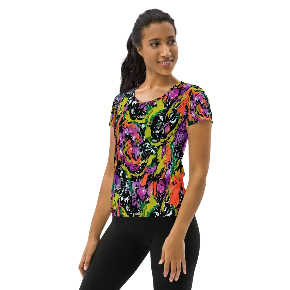 Chromatic Uproar on Women's Athletic T-Shirt — Left