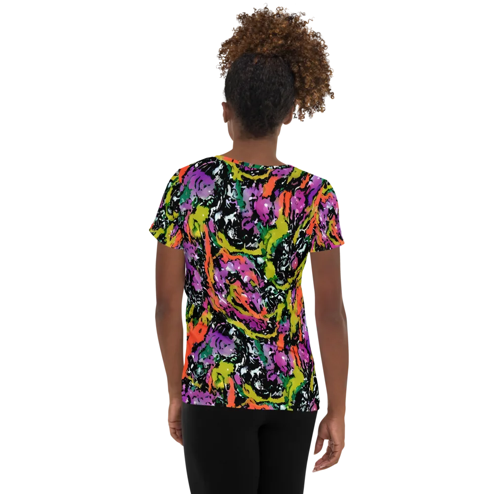 Chromatic Uproar on Women's Athletic T-Shirt — Back