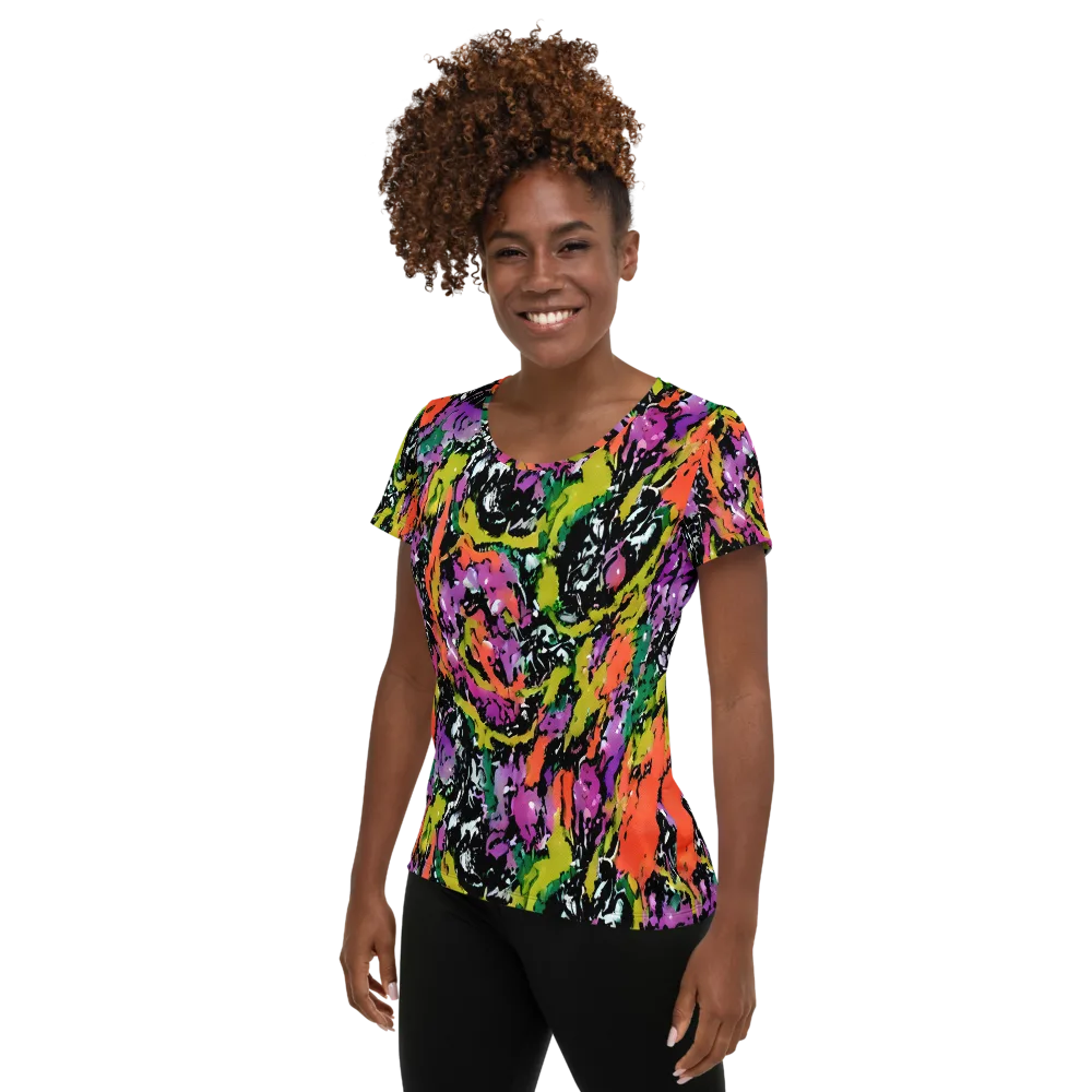 Chromatic Uproar on Women's Athletic T-Shirt — Left