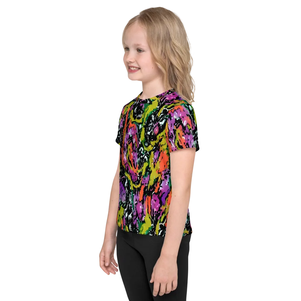 Chromatic Uproar on Kids Crew Neck T-Shirt — Left
