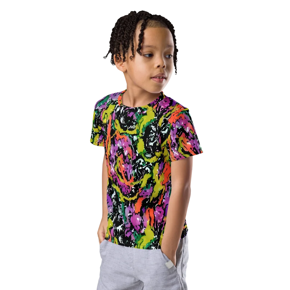 Chromatic Uproar on Kids Crew Neck T-Shirt — Left Front