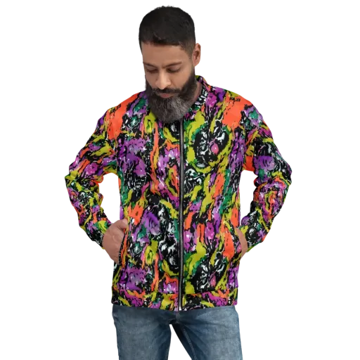 Chromatic Uproar on a Bomber Jacket