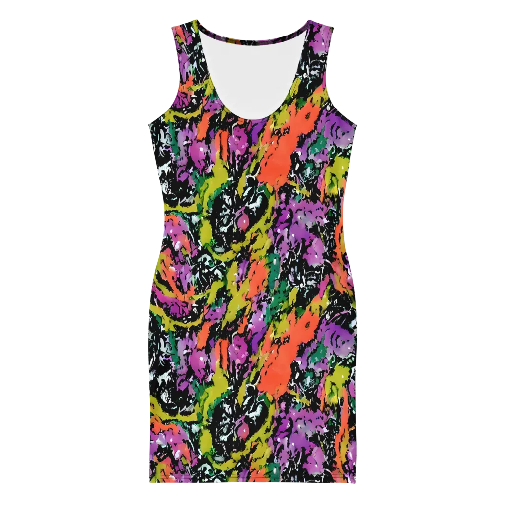 Chromatic Uproar on Bodycon Dress — Front