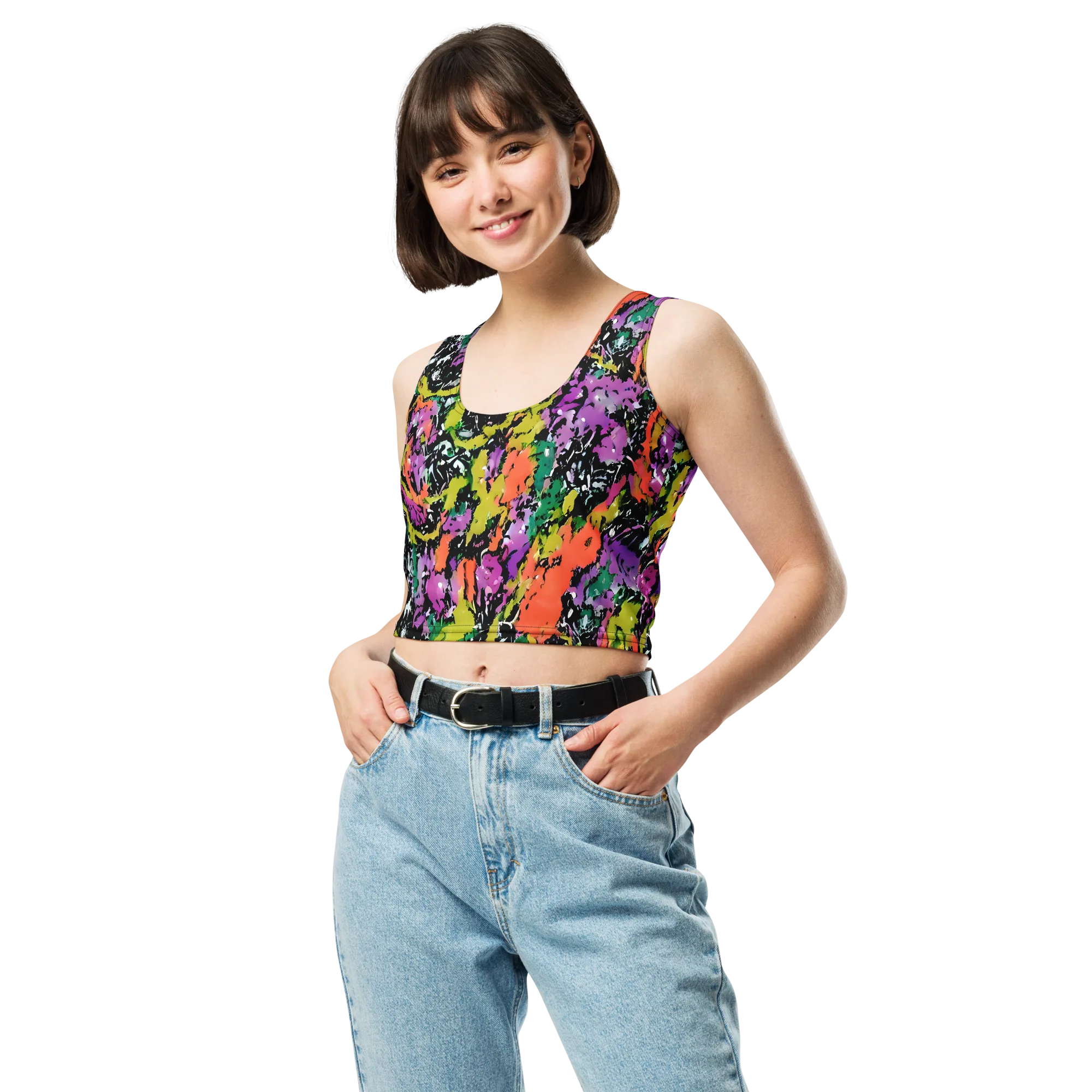 Chromatic Uproar on Crop Top — Front