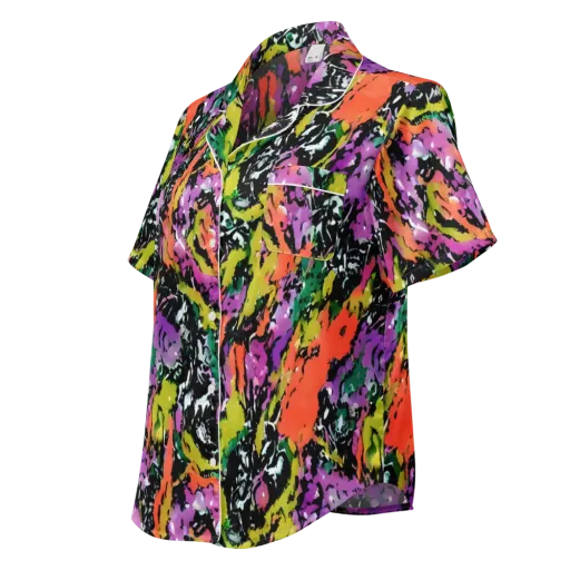 Chromatic Uproar on a Women's Short Sleeve Pajama Top