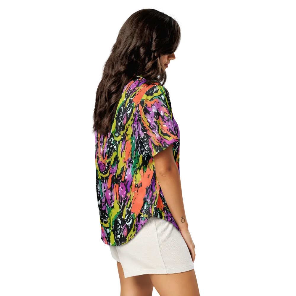 Chromatic Uproar on Women's Short Sleeve Pajama Top — Right Back