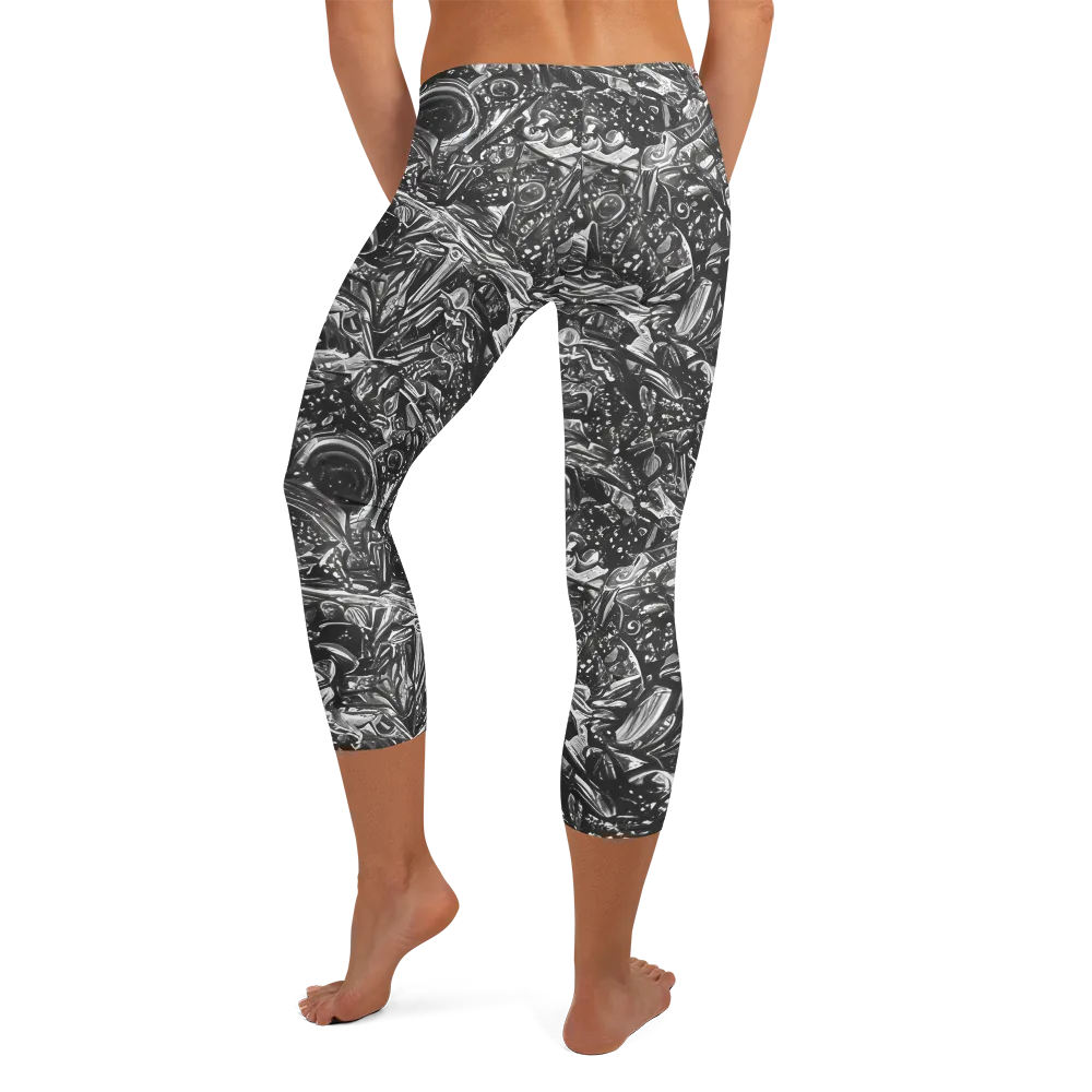 Obsidian Riddle on Capri Leggings — Back