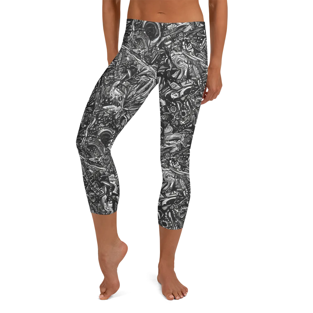 Obsidian Riddle on Capri Leggings — Front