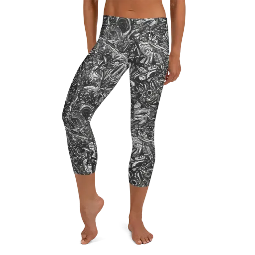 Obsidian Riddle on a Capri Leggings