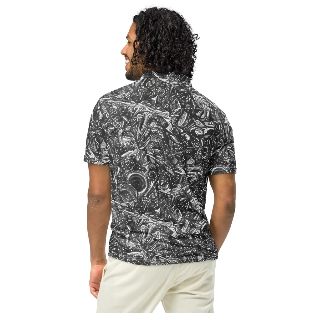 Obsidian Riddle on Men's Slim Fit Polo Shirt — Back