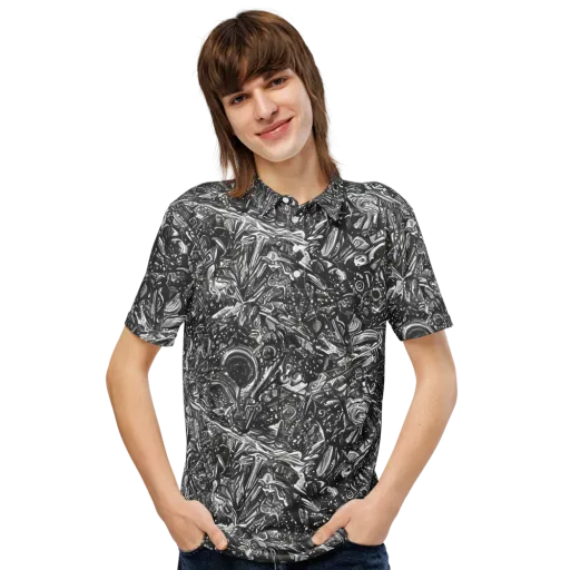 Obsidian Riddle on a Men's Slim Fit Polo Shirt