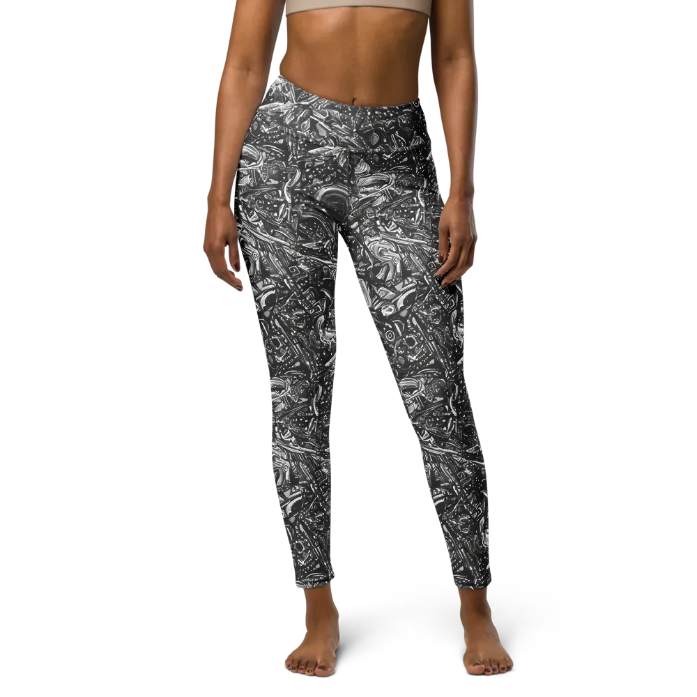 Obsidian Riddle on Yoga Leggings — Front