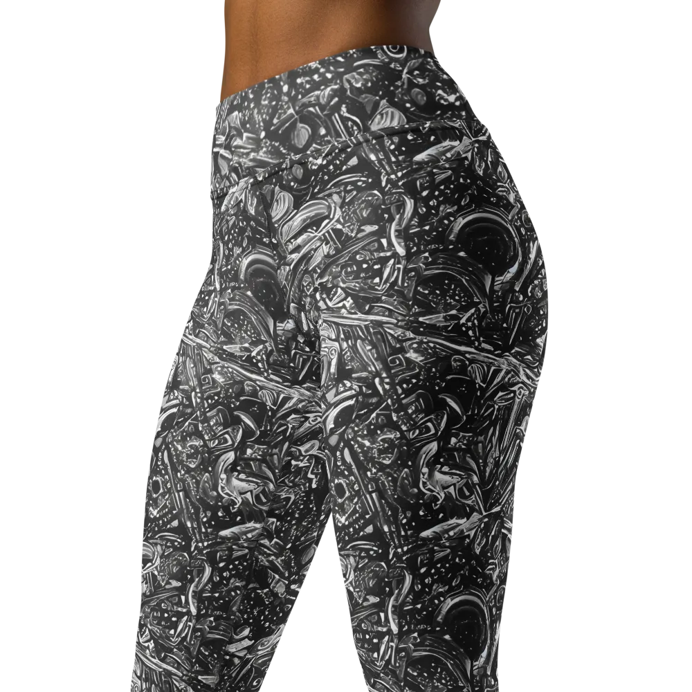 Obsidian Riddle on Yoga Leggings — Left Front