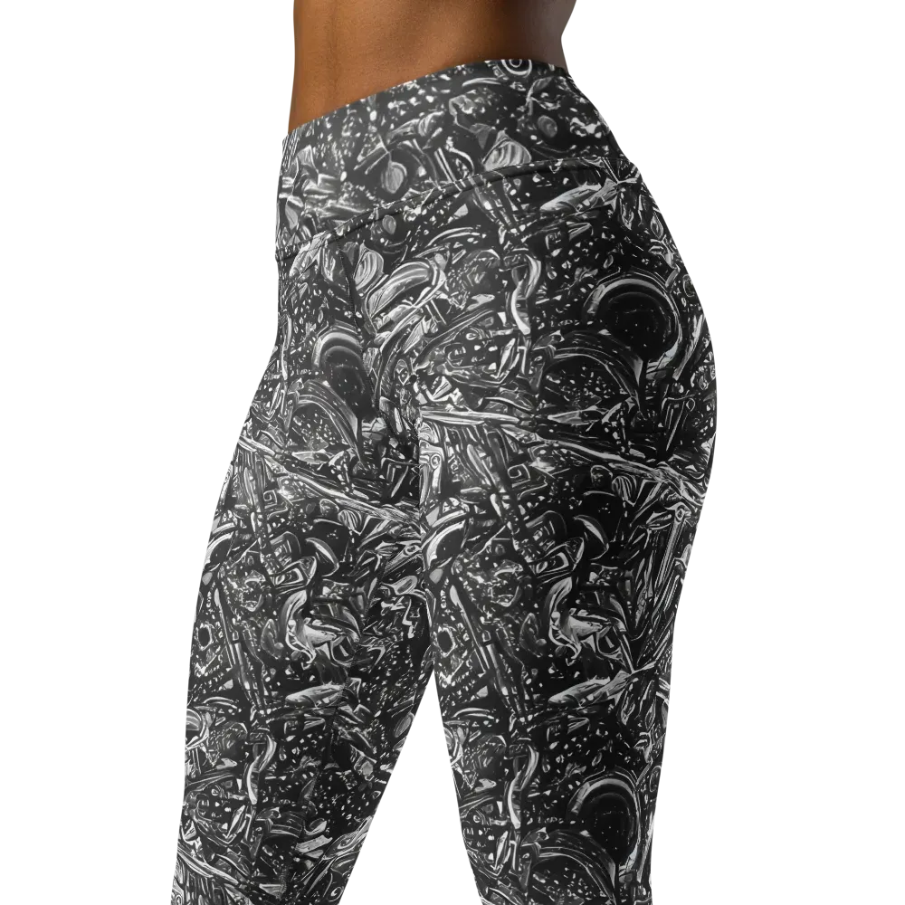 Obsidian Riddle on Yoga Leggings — Left Front