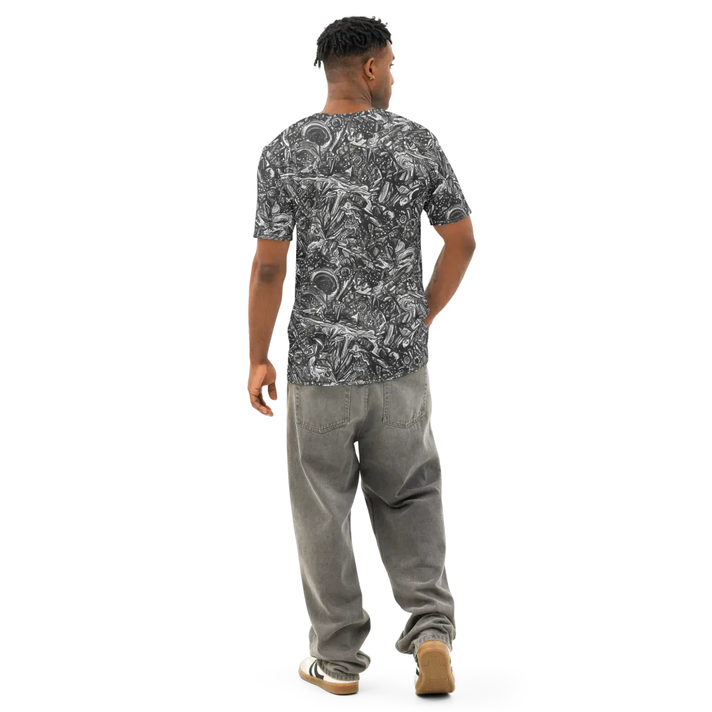 Obsidian Riddle on Men's Cotton Crew Neck T-Shirt — Back
