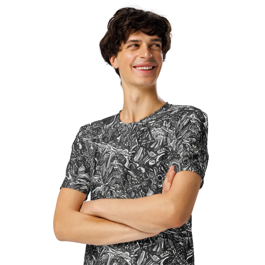 Obsidian Riddle on Men's Crew Neck T-Shirt — Left Front