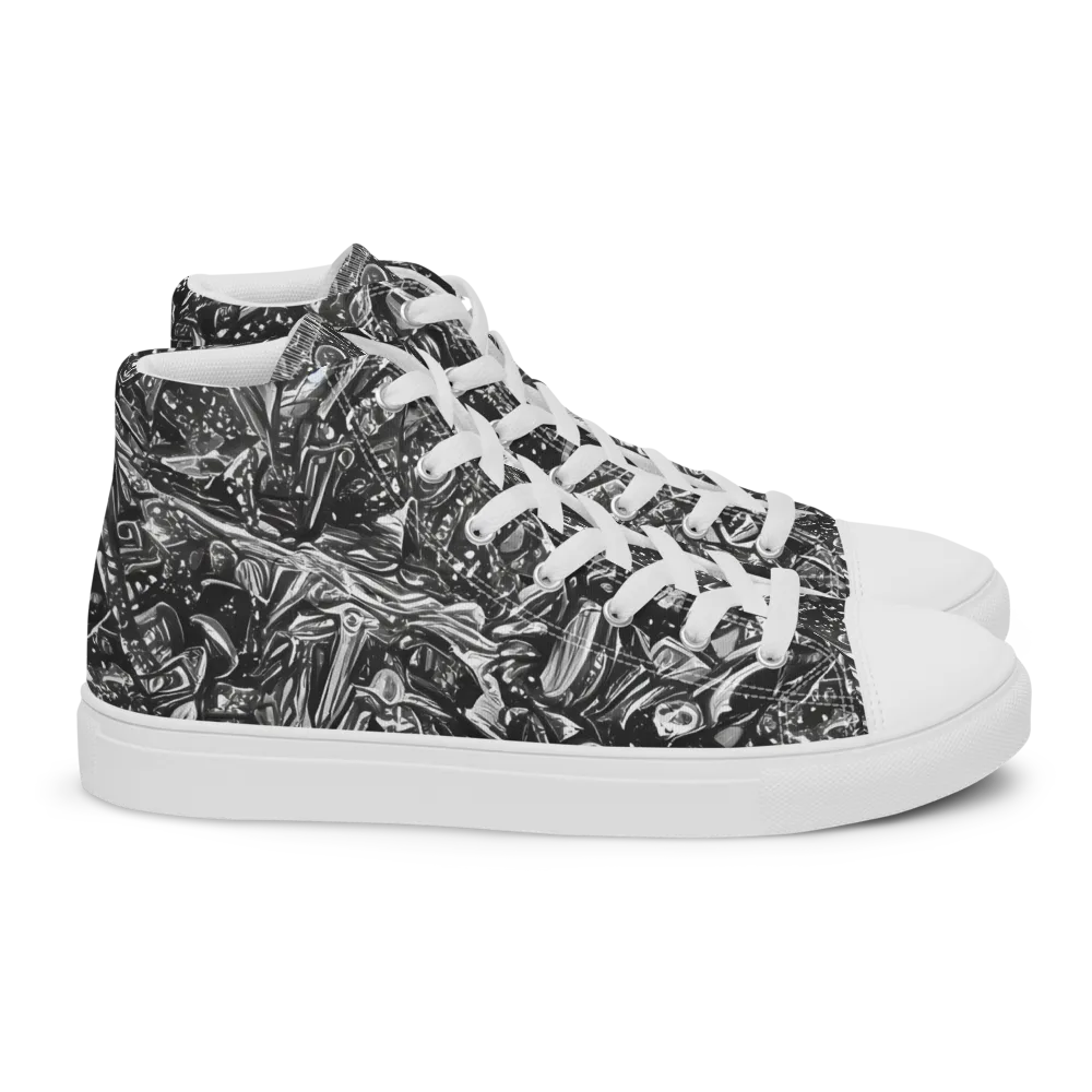 Obsidian Riddle on Women's High Top Canvas Shoes — Right