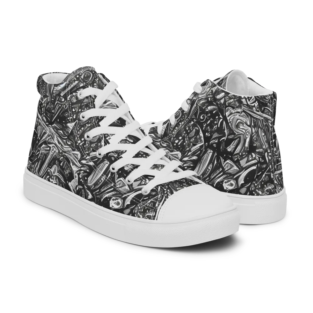 Obsidian Riddle on Women's High Top Canvas Shoes — Right