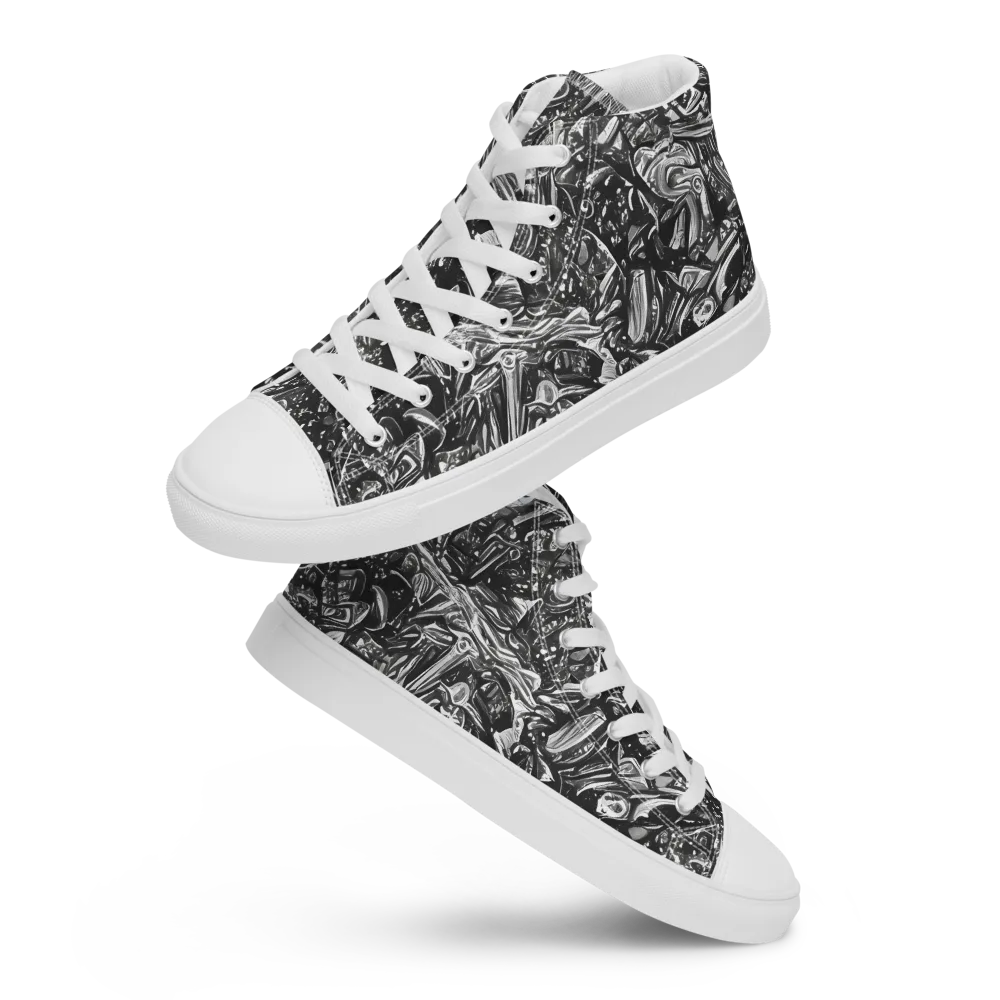 Obsidian Riddle on Women's High Top Canvas Shoes — Front