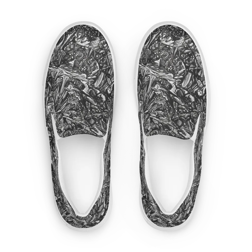 Obsidian Riddle on Men's Slip-On Canvas Shoes — Front