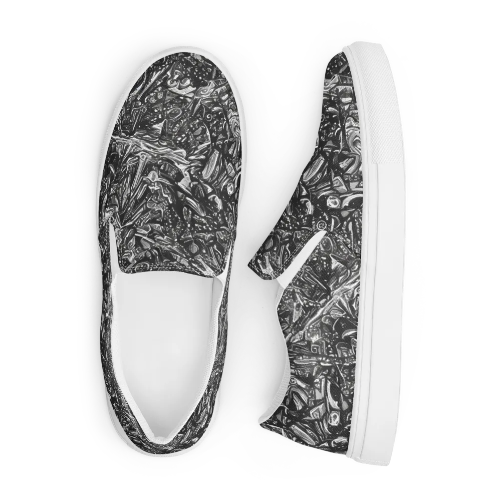 Obsidian Riddle on Men's Slip-On Canvas Shoes — Front
