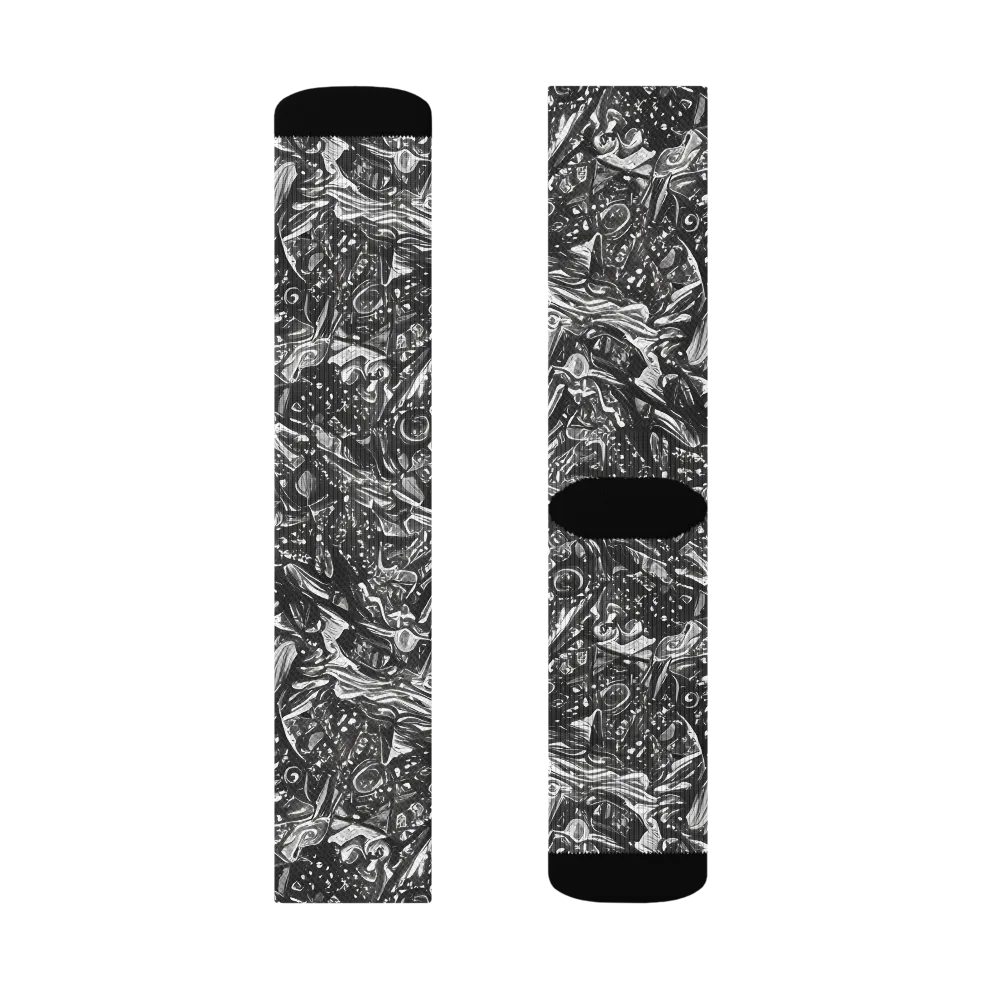 Obsidian Riddle on Socks — Left Sock