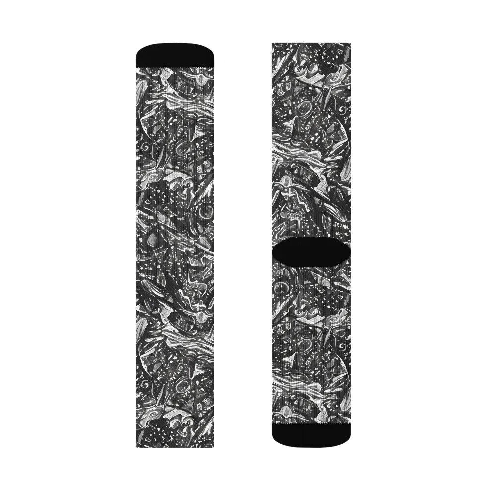 Obsidian Riddle on Socks — Right Sock