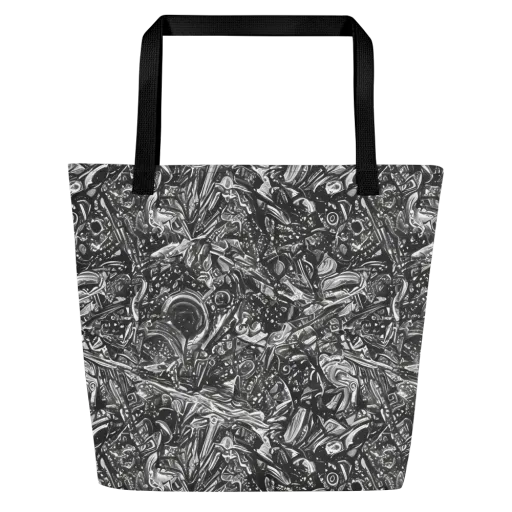 Obsidian Riddle on a Large Tote Bag W/ Pocket