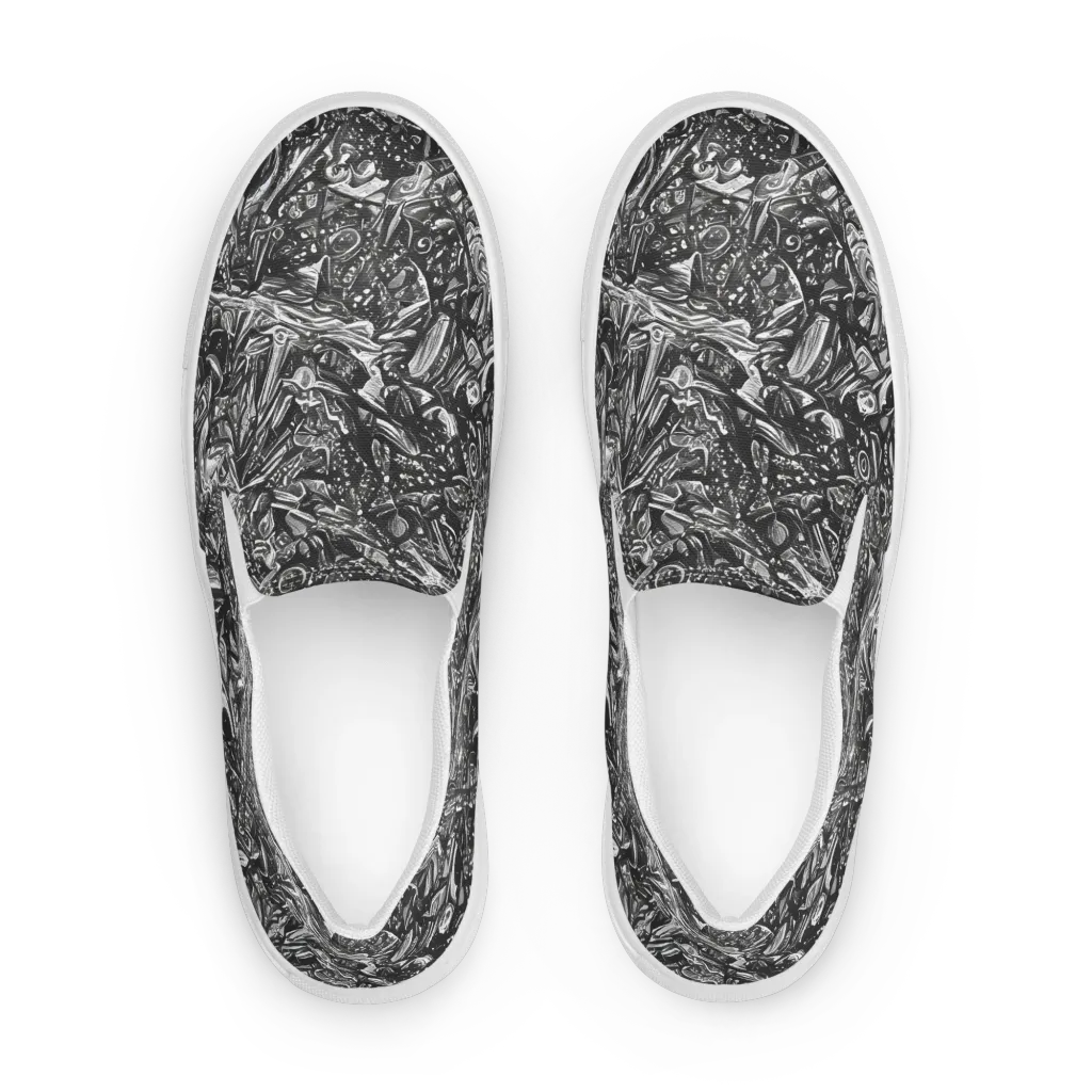 Obsidian Riddle on Women's Slip-On Canvas Shoes — Front