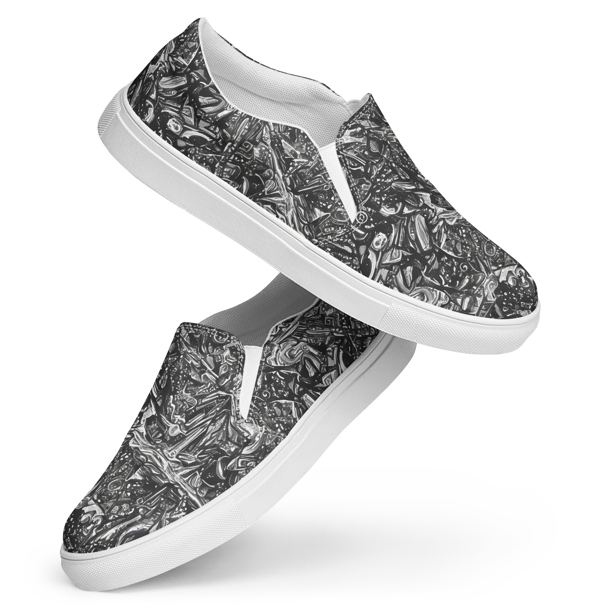 Obsidian Riddle on Women's Slip-On Canvas Shoes — Front