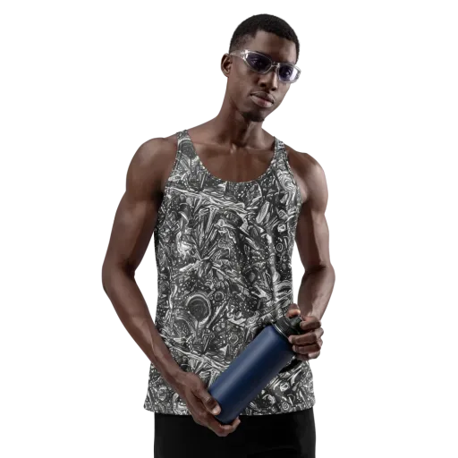 Obsidian Riddle on a Men's Tank Top