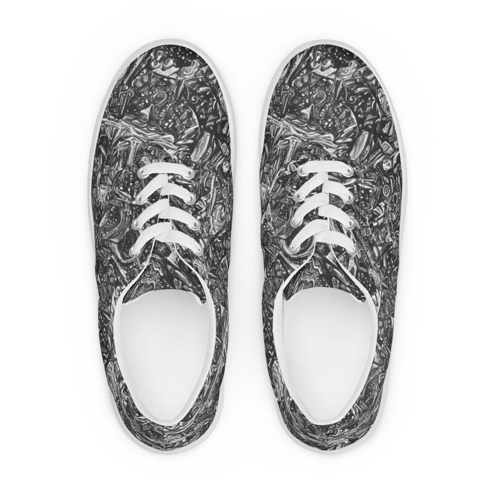 Obsidian Riddle on Men's Lace-Up Canvas Shoes — Front