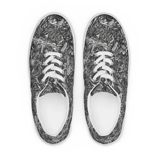 Obsidian Riddle on a Men's Lace-Up Canvas Shoes