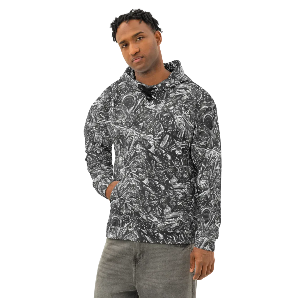 Obsidian Riddle on Cotton Hoodie — Left Front