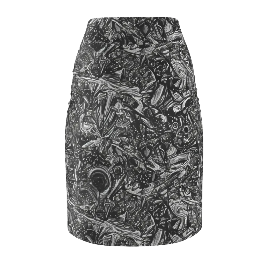 Obsidian Riddle on Pencil Skirt — Back