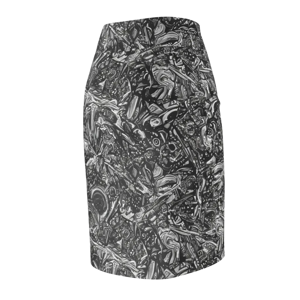 Obsidian Riddle on Pencil Skirt — Back Side
