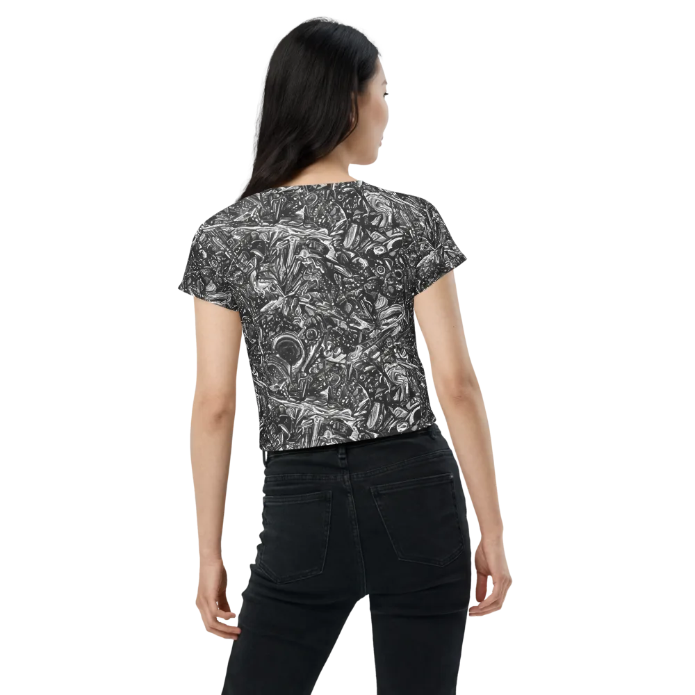 Obsidian Riddle on Crop Tee — Back