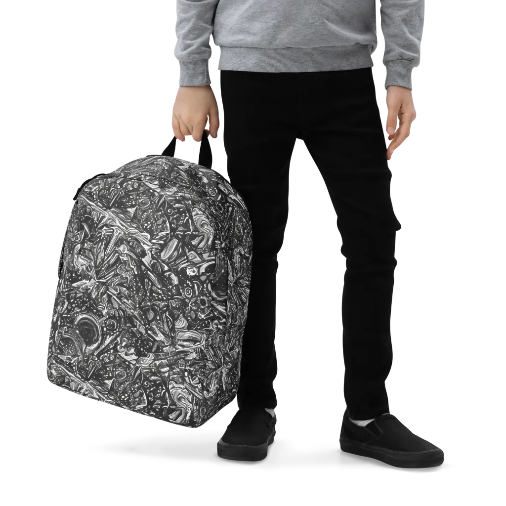 Obsidian Riddle on Minimalist Backpack — Zoomed-in