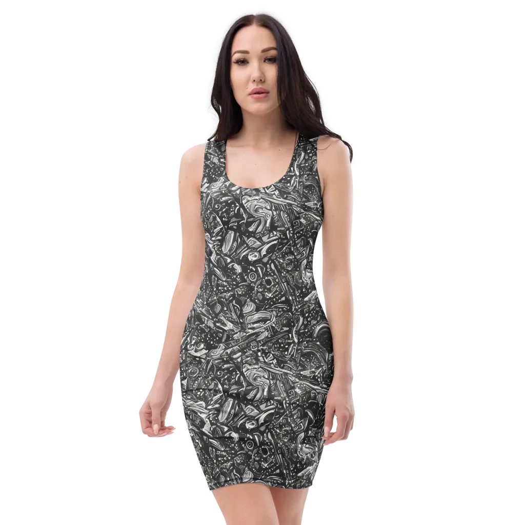 Obsidian Riddle on Bodycon Dress — Front