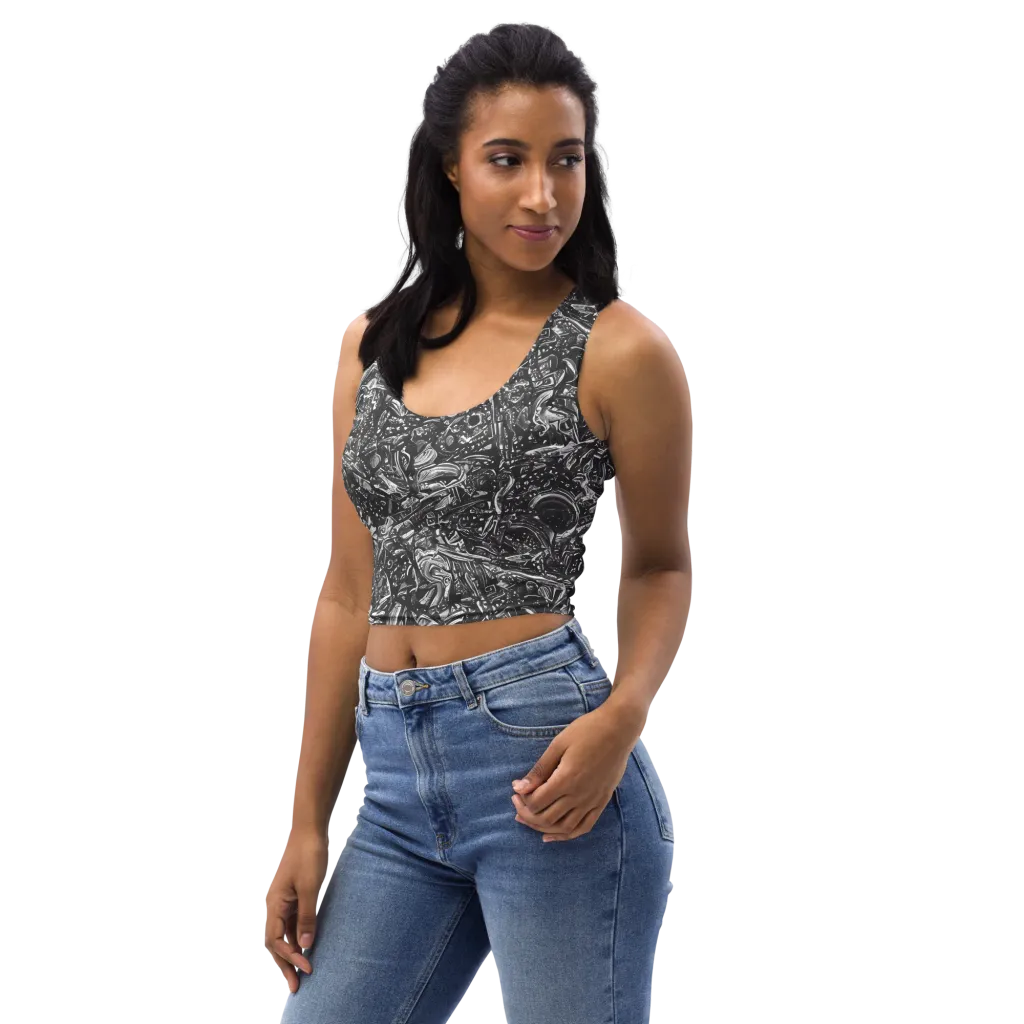 Obsidian Riddle on Crop Top — Left Front