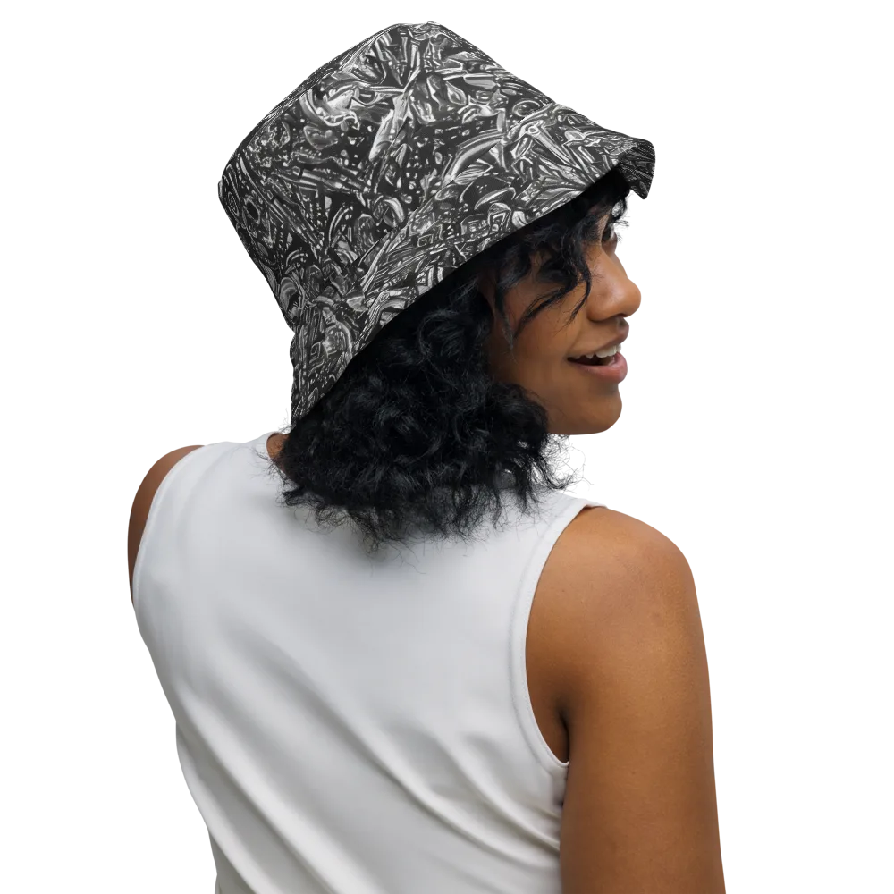 Obsidian Riddle on Reversible Bucket Hat — Right Outside