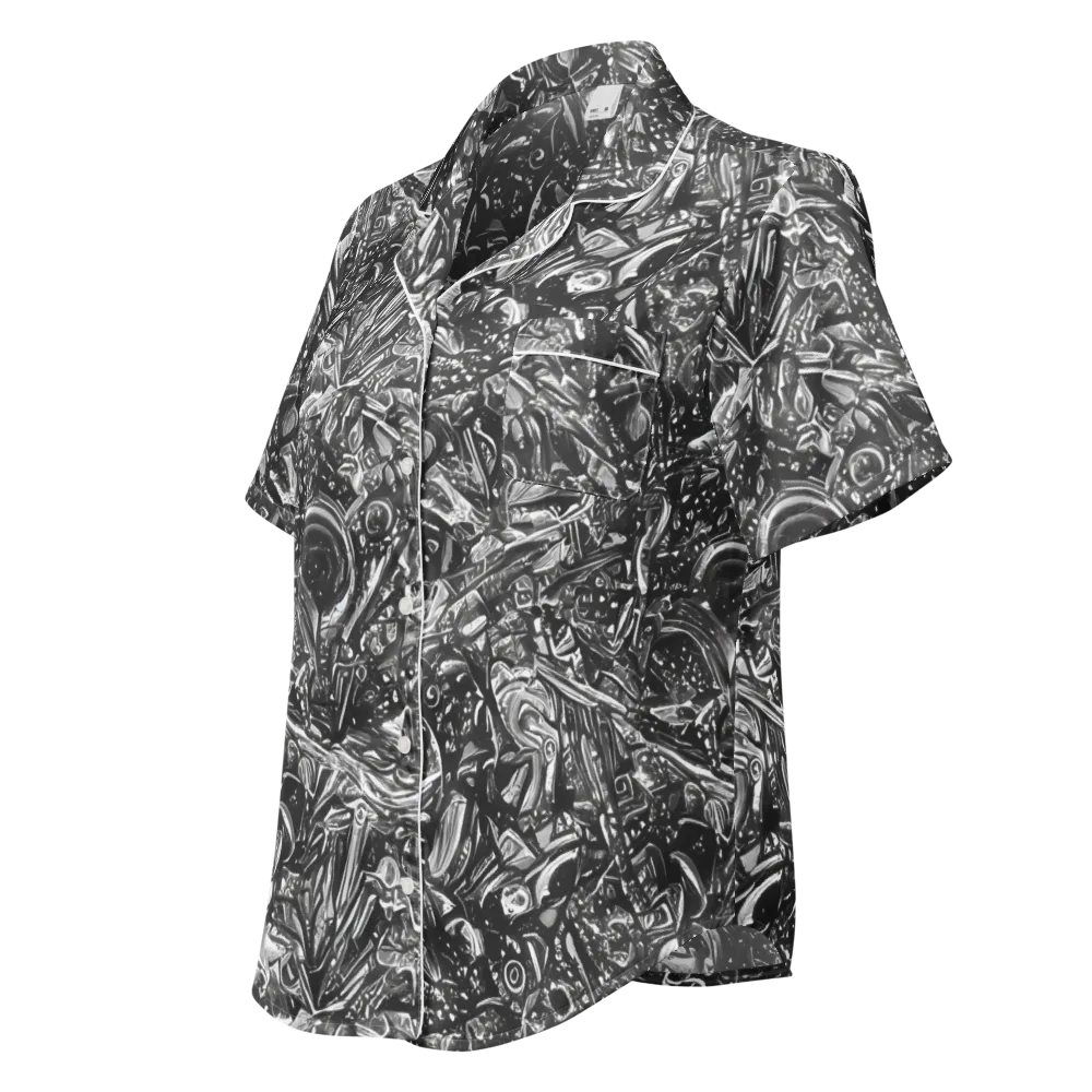 Obsidian Riddle on Women's Short Sleeve Pajama Top — Left Front