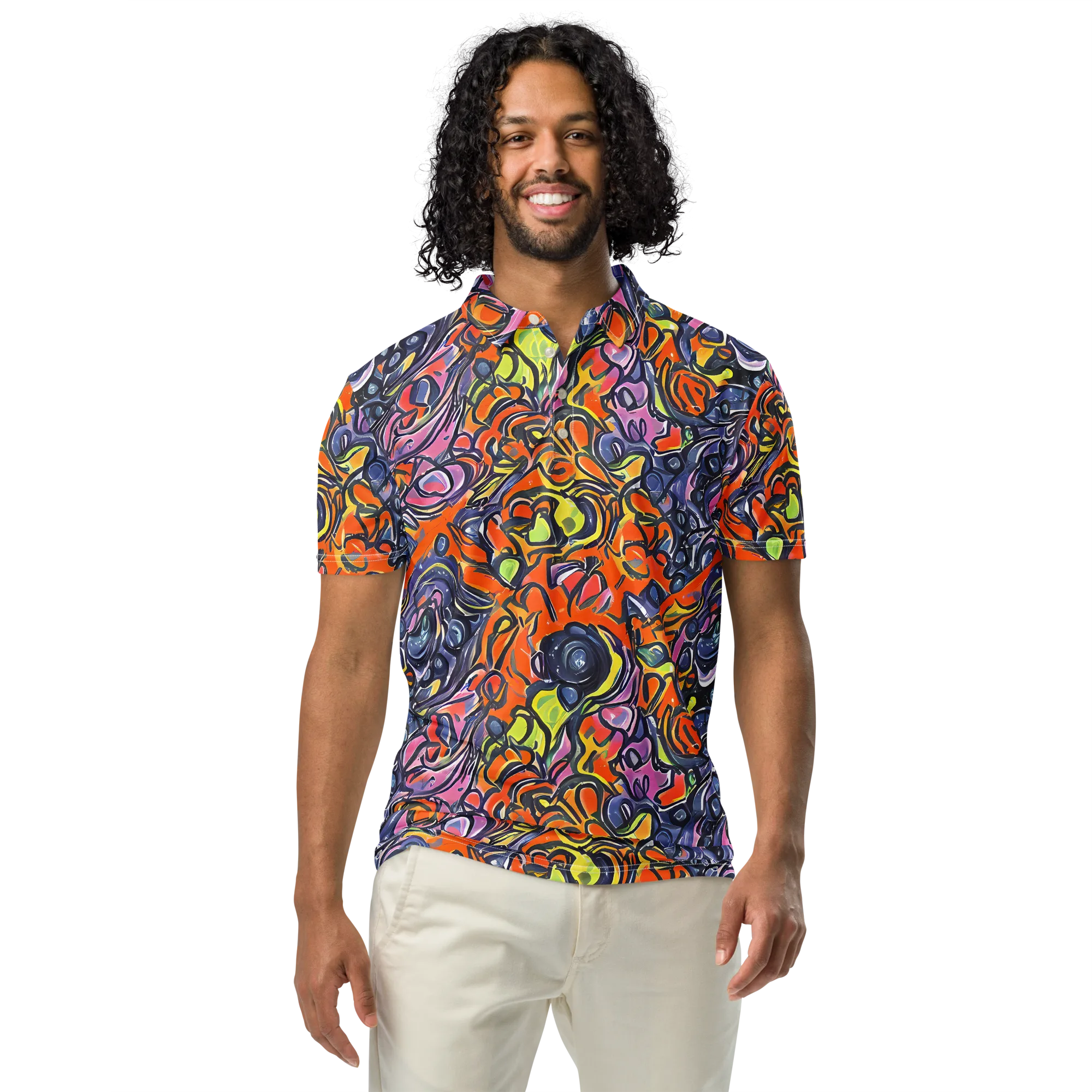 Molten Pop on Men's Slim Fit Polo Shirt — Front