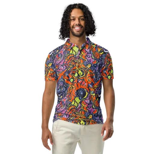 Molten Pop on a Men's Slim Fit Polo Shirt