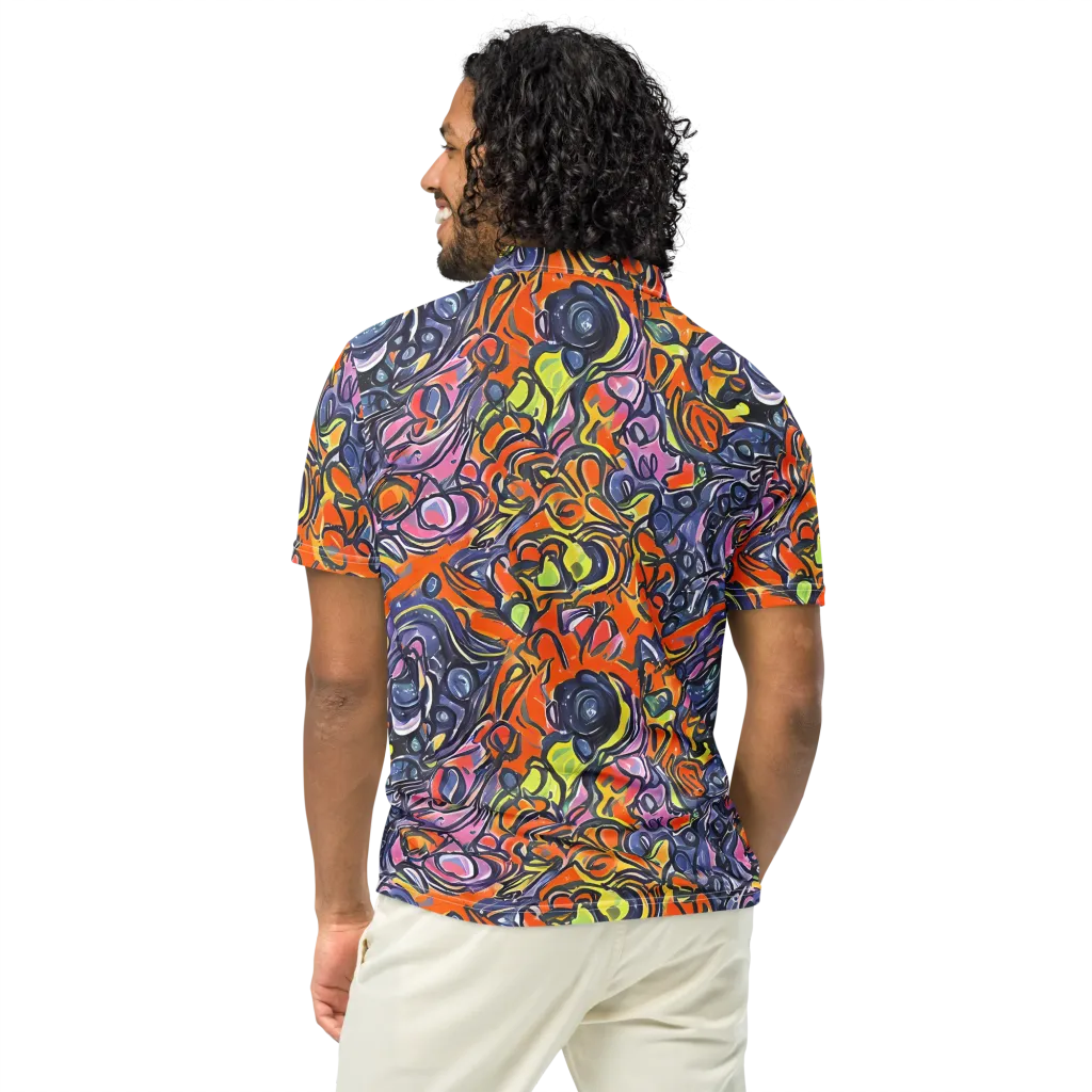 Molten Pop on Men's Slim Fit Polo Shirt — Back