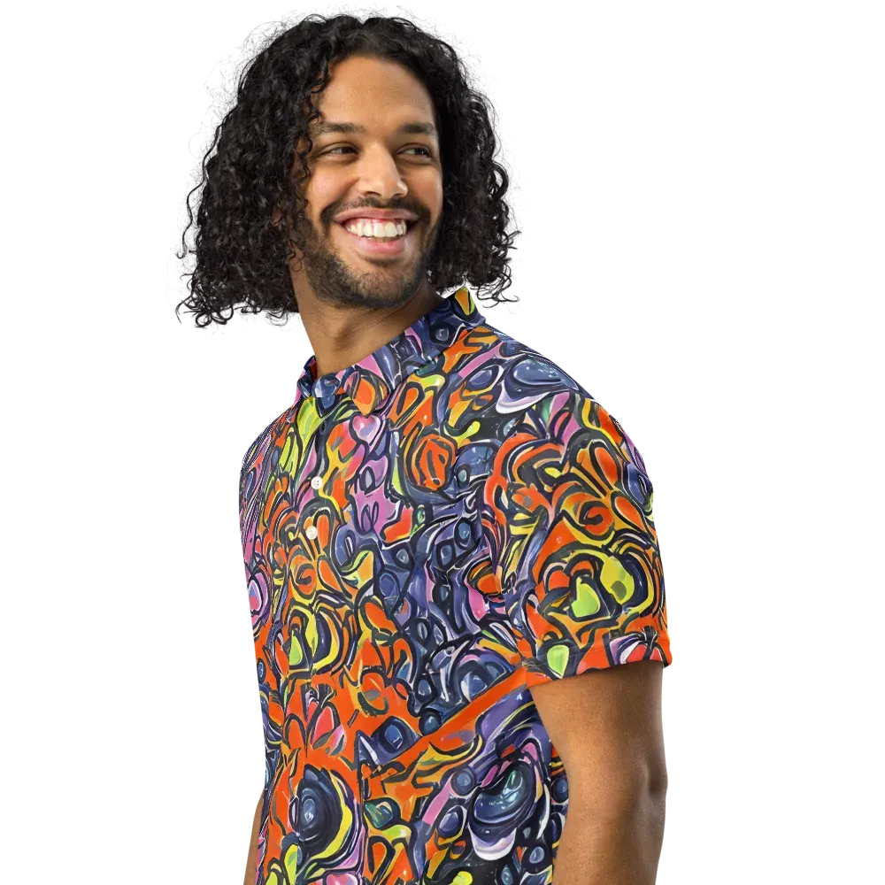 Molten Pop on Men's Slim Fit Polo Shirt — Left Front