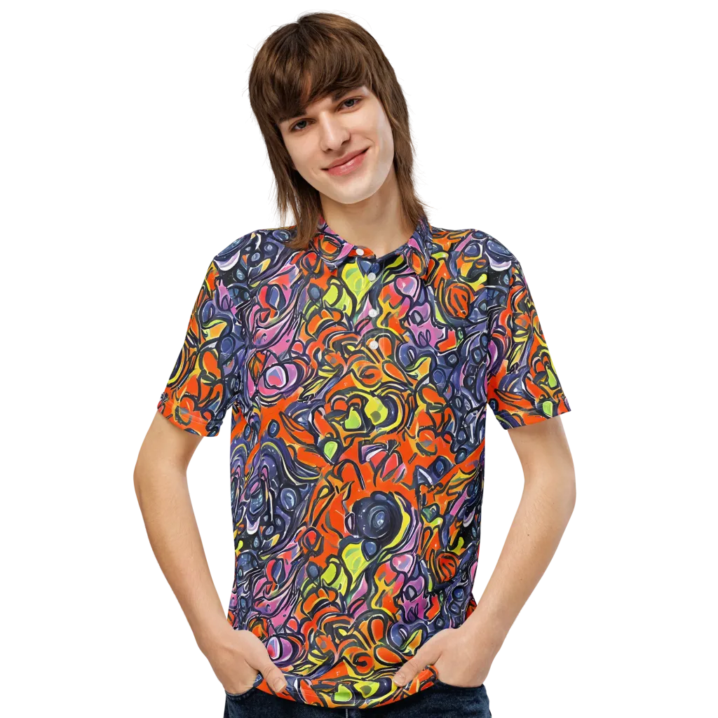 Molten Pop on Men's Slim Fit Polo Shirt — Front