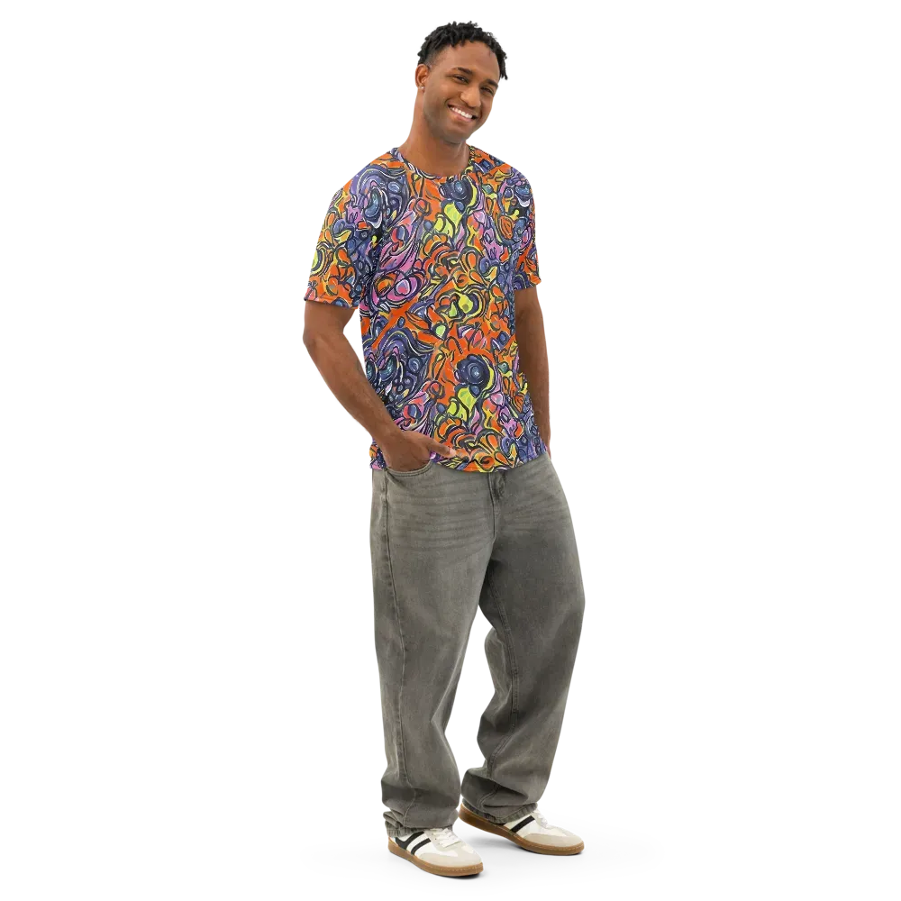 Molten Pop on Men's Cotton Crew Neck T-Shirt — Right Front