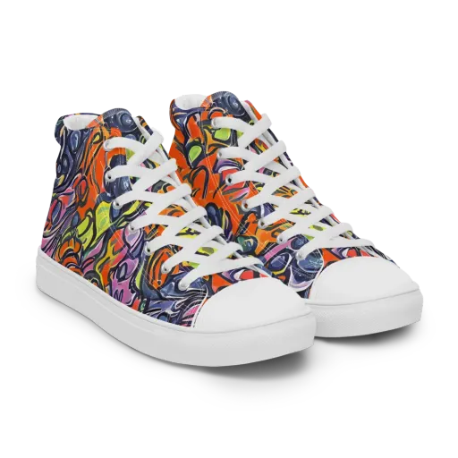 Molten Pop on a Men's High Top Canvas Shoes