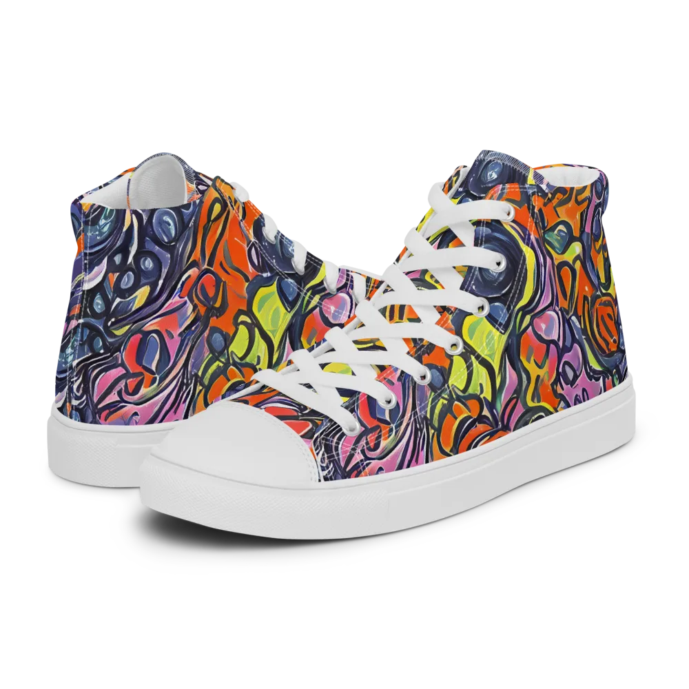 Molten Pop on Men's High Top Canvas Shoes — Left